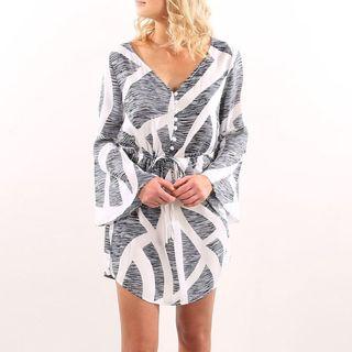 Drawstring Printed Tunic