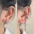 Asymmetrical Alloy Cuff Earring 1 Pair - 2619a - Silver + 1 Pc - Silver - One Size