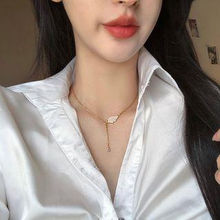 Wing Alloy Pendant Necklace Gold - One Size