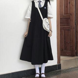 Short-sleeve Plain Shirt / Oversize Jumper Dress