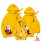 Family Matching Long-sleeve Hooded Print Top