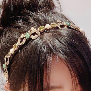 Faux Crystal Faux Pearl Headband
