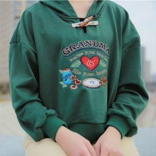Embroidered Cropped Hoodie