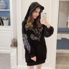 Long-sleeve Sequined Hooded Top