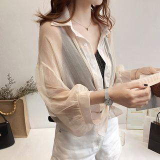 Tie-hem Sheer Shirt