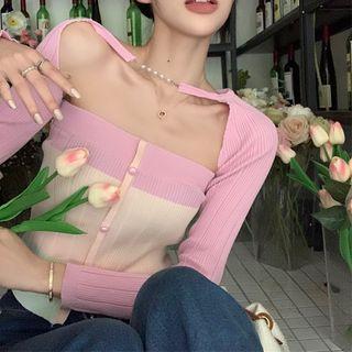 Set: Long-sleeve Knit Shrug + Tube Top