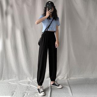 High-waist Plain Joggers