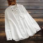 Star Embroidered Shirt Off-white - One Size