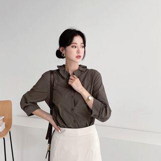 Frilled-collar Pleated Back Blouse