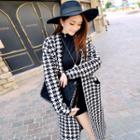 Houndstooth Knit Coat