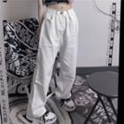 Low Rise Plain Wide-leg Jeans