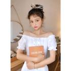 Off-shoulder Lace-up Minidress White - One Size