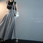 Beribboned-strap Gingham Wide-leg Jumpsuit