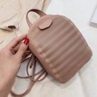 Faux Leather Striped Backpack