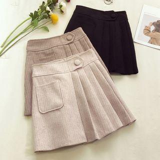 Mini A-line Pleated Panel Skirt