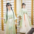 Traditional Chinese Robe / Camisole Top / Midi Skirt / Set
