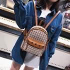 Studded Plaid Backpack