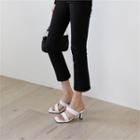 Double-strap Flared-heel Sandals