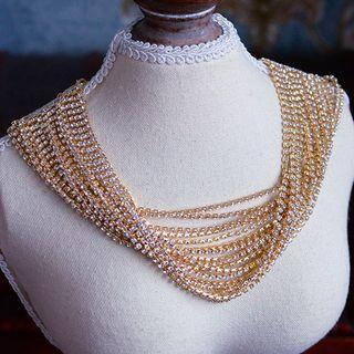 Wedding Rhinestone Layered Necklace