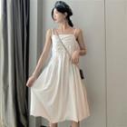 Shirred Irregular Sleeveless Dress