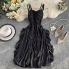 Strappy Ruffled A-line Dress