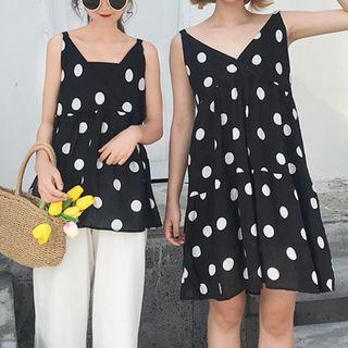 Sleeveless Polka-dot Top / Sleeveless Dress