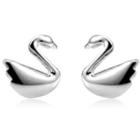 925 Sterling Silver Swan Stud Earrings