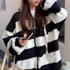 Striped Zip Hoodie / Sweatshirt