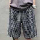 Gingham Straight-cut Shorts