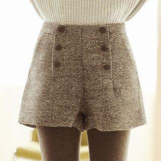 Button Detail Shorts