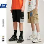 Unisex Belted Multi-pocket Shorts