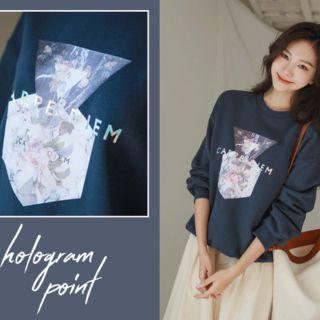 Floral-print Lettering Loose-fit Sweatshirt