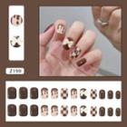 Checker Faux Nail Tips Z199 - Brown & Almond - One Size