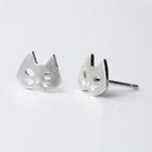 925 Sterling Silver Cat Stud Earring