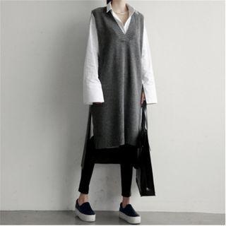 Sleeveless Midi Sweater Dress