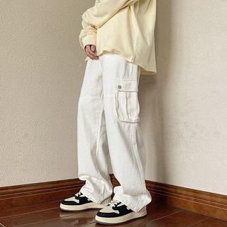 Pocket Straight Leg Cargo Jeans