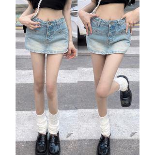 Mid-waist Denim Mini Skirt