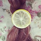 Fruit Hair Tie Hair Tie - Lemon - Cyan - One Size