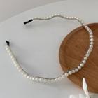 Wavy Faux Pearl Headband Pearl White - One Size