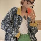 Chain Print Denim Shirt Jacket