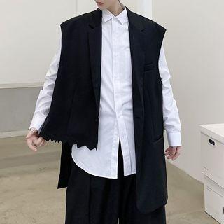 Asymmetric Button Vest