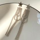 Alloy Star Rhinestone Fringed Earring 1 Pair - 925 Silver - One Size