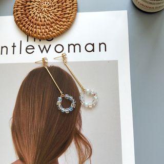 Rhinestone Bead Drop Earring/ Clip-on Earring