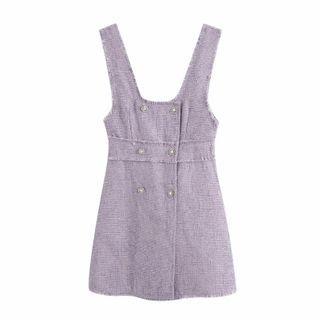 Tweed Mini A-line Pinafore Dress