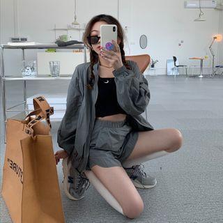 Set: Zipped Jacket + Shorts Set Of 2 - One Size