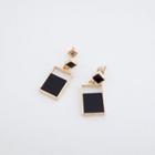 Square Dangle Earrings Gold - One Size