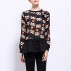 Swan Print Long Sleeve Top
