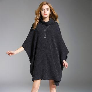 Plain Cape Knit Dress
