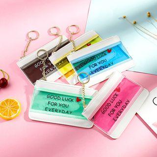 Lettering Transparent Panel Coin Purse