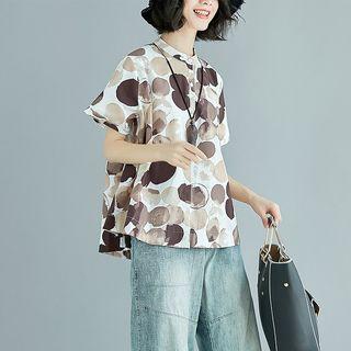 Dotted Print Short-sleeve Shirt